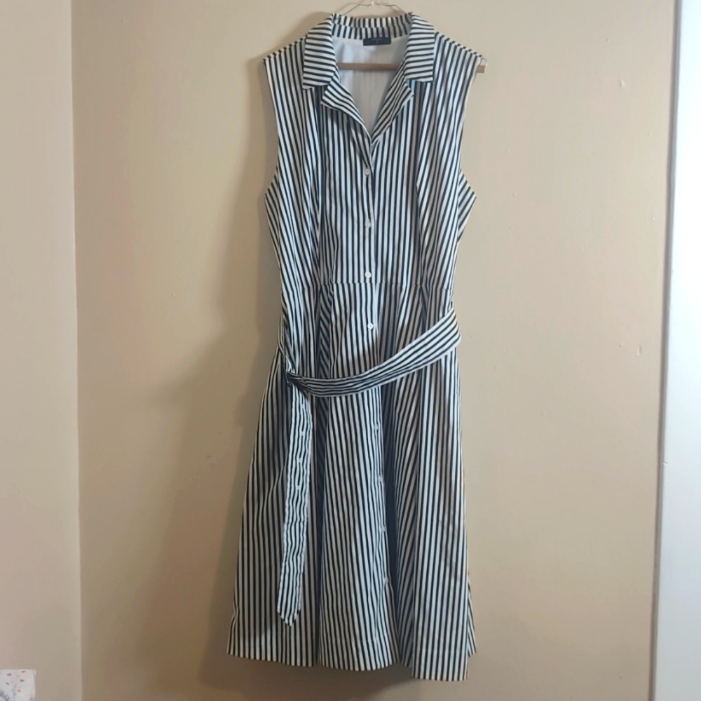 Tahari sleeveless button down dress